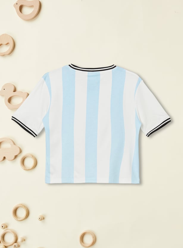 Girls Striped Argentina T-shirt