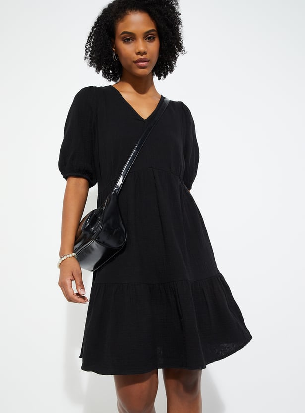 URB_N Women Solid A-line Dress