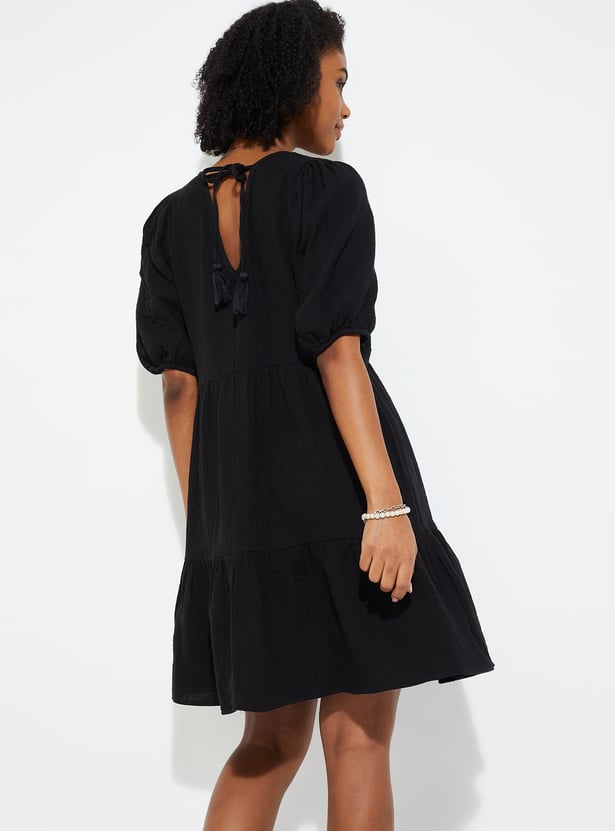URB_N Women Solid A-line Dress