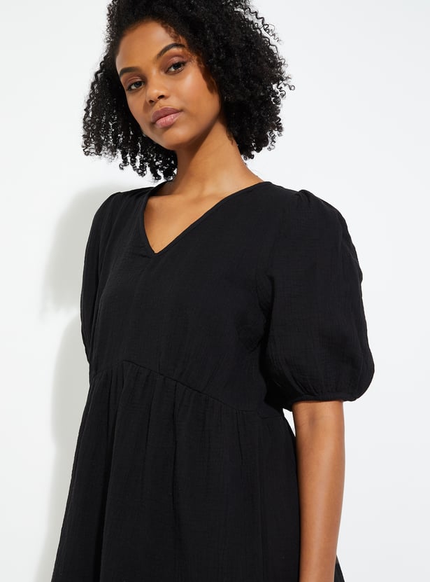 URB_N Women Solid A-line Dress