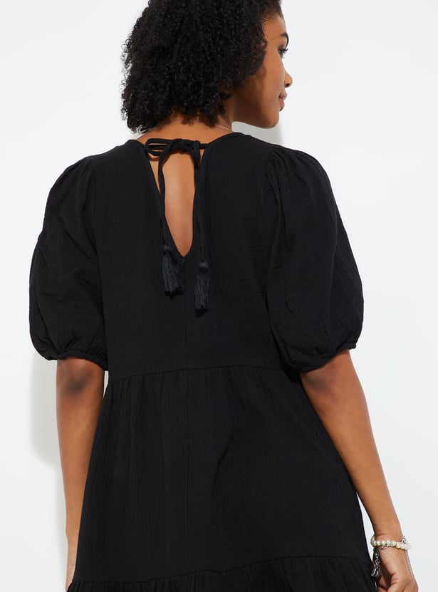 URB_N Women Solid A-line Dress