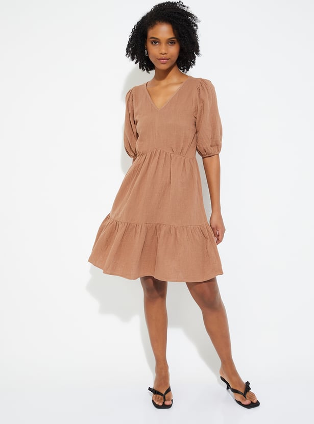 URB_N Women Solid A-line Dress