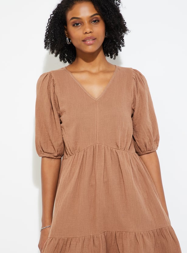 URB_N Women Solid A-line Dress