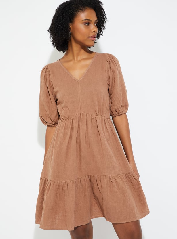 URB_N Women Solid A-line Dress