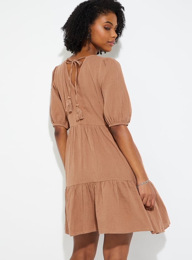 URB_N Women Solid A-line Dress