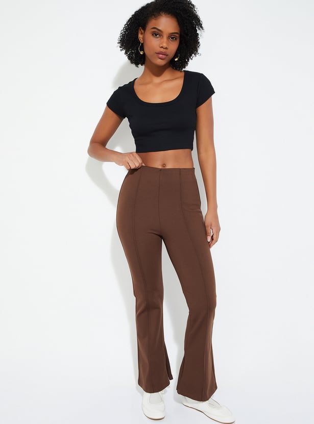 URB_N Women Ribbed Crop T-shirt