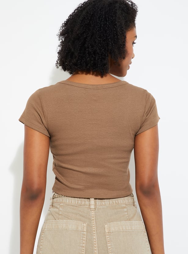 URB_N Women Ribbed Crop T-shirt