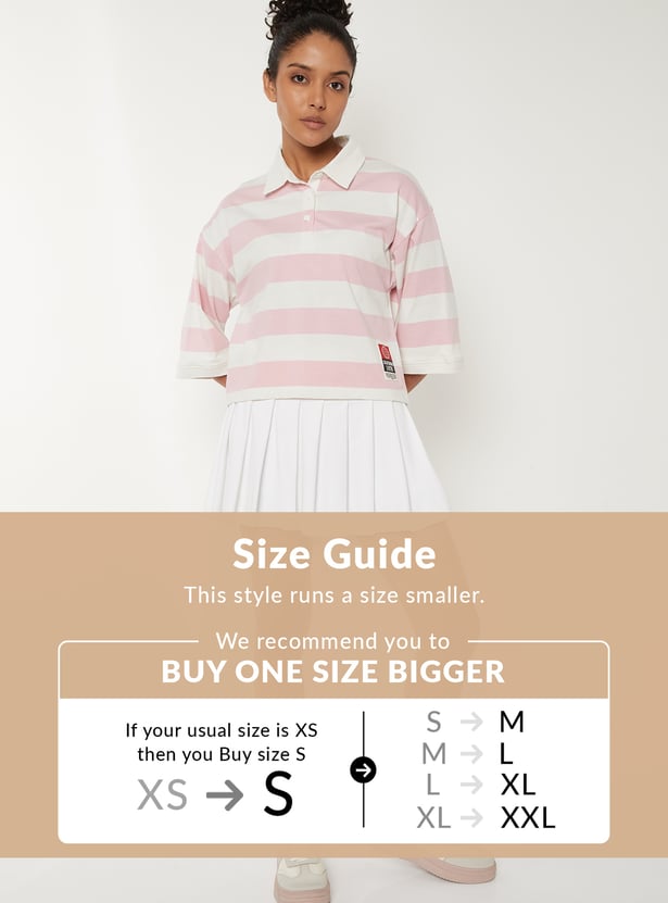 Women Striped Polo T-shirt