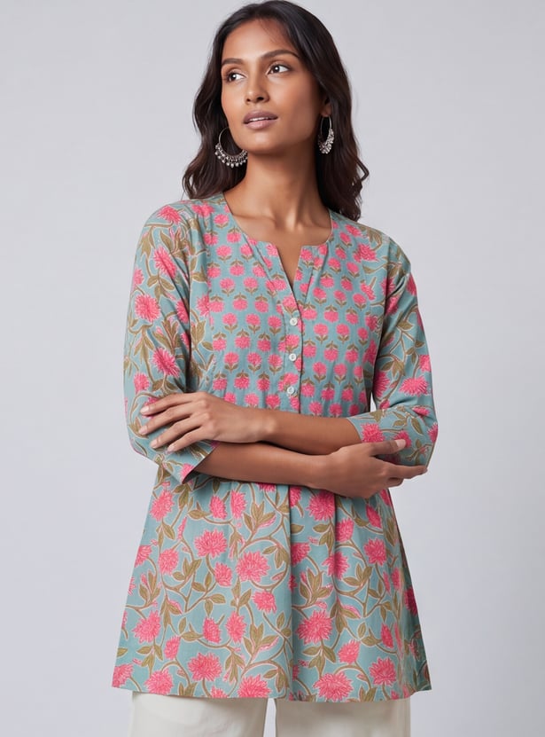 Women Floral Print A-line Kurti