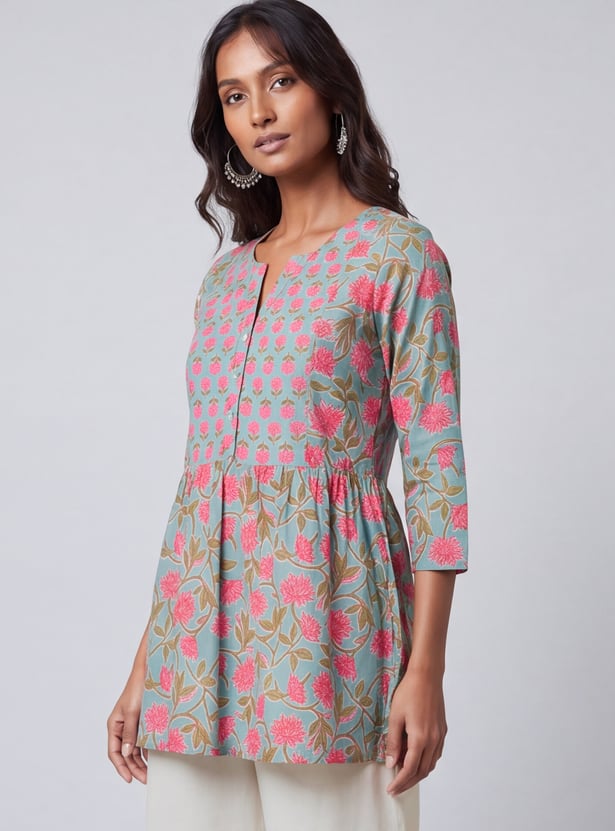 Women Floral Print A-line Kurti