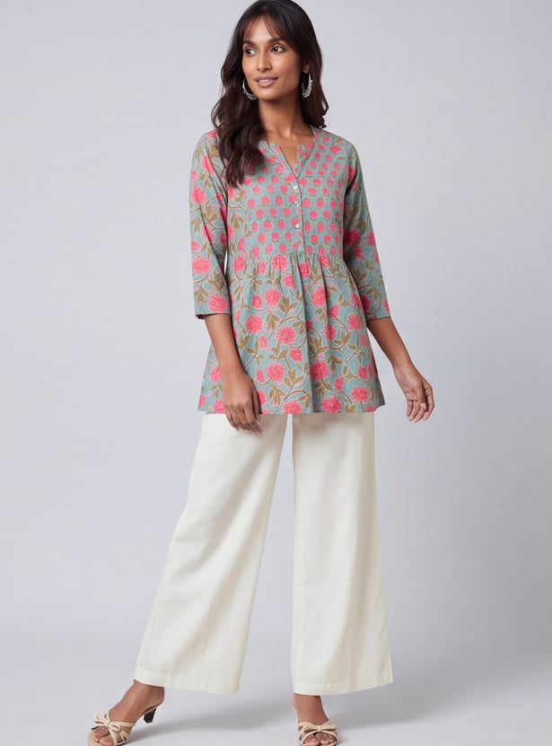 Women Floral Print A-line Kurti