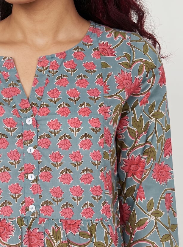 Women Floral Print A-line Kurti