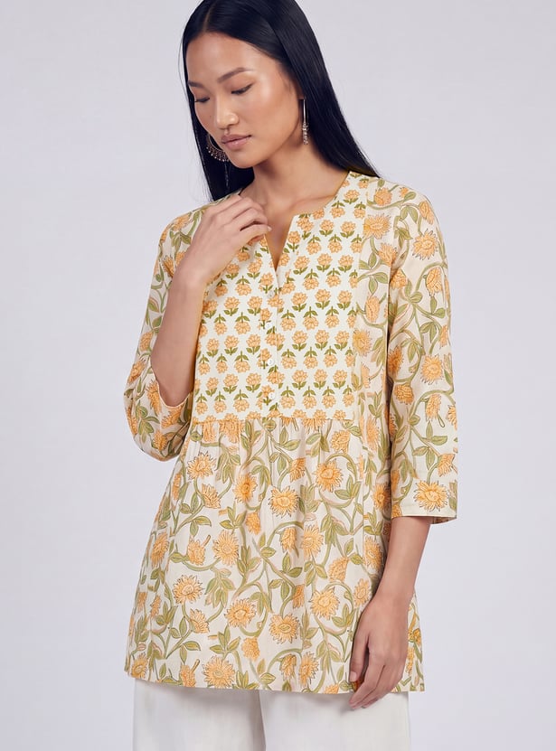Women Floral Print A-line Kurti