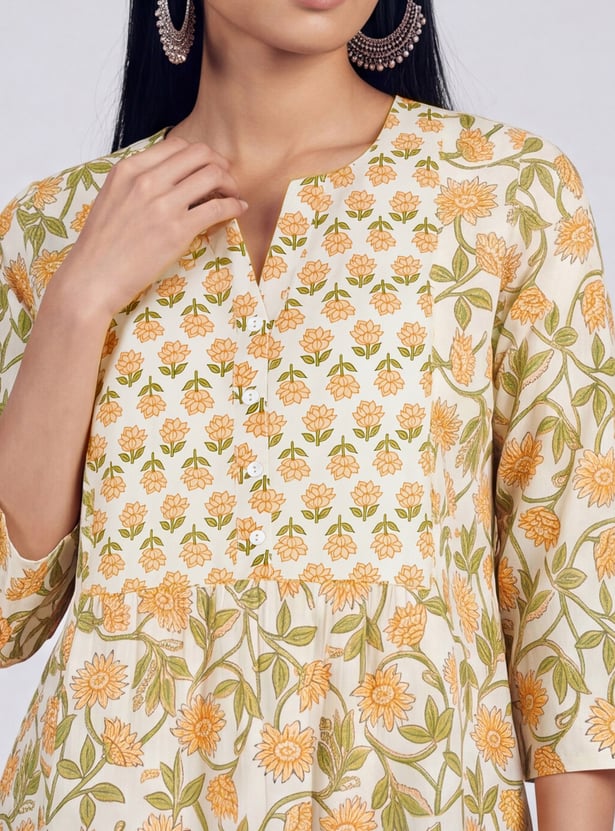 Women Floral Print A-line Kurti