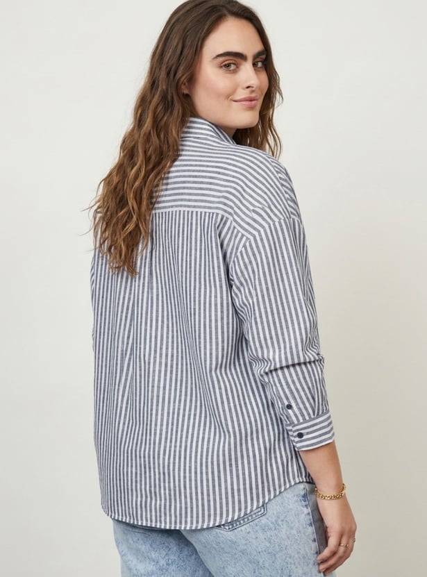 Women Striped Oversized Shirt