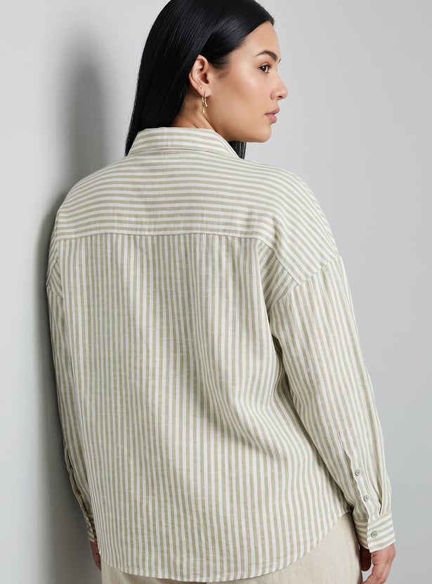 Women Striped Oversized Shirt