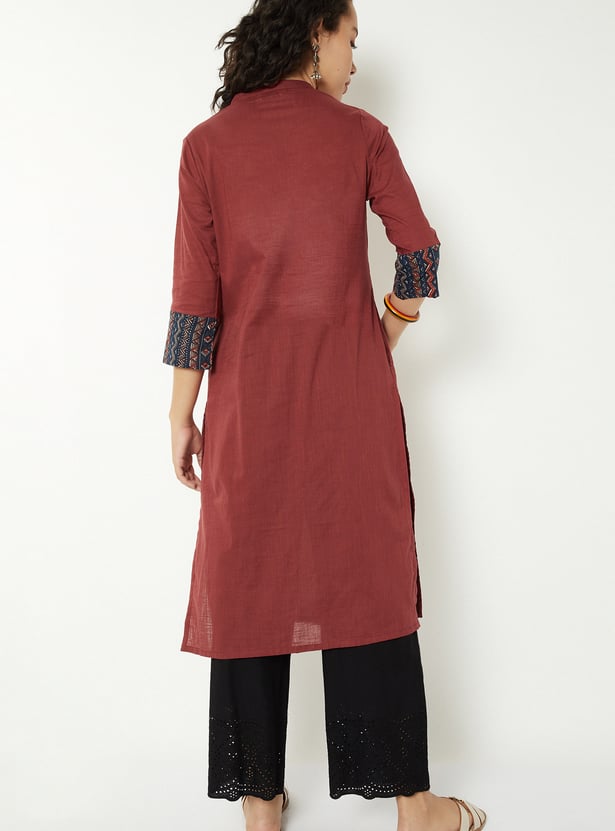 Women Pintuck Straight Kurta