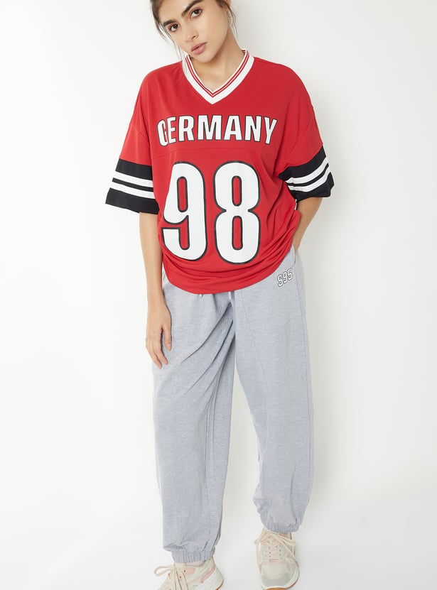 Women Printed Oversized Sports T-shirt