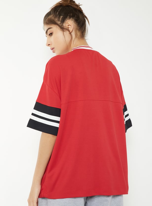 Women Printed Oversized Sports T-shirt
