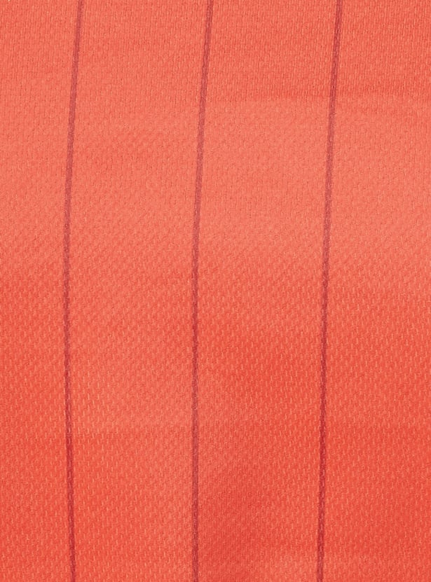 Women Striped Slim Fit Johnny Collar Sports T-shirt