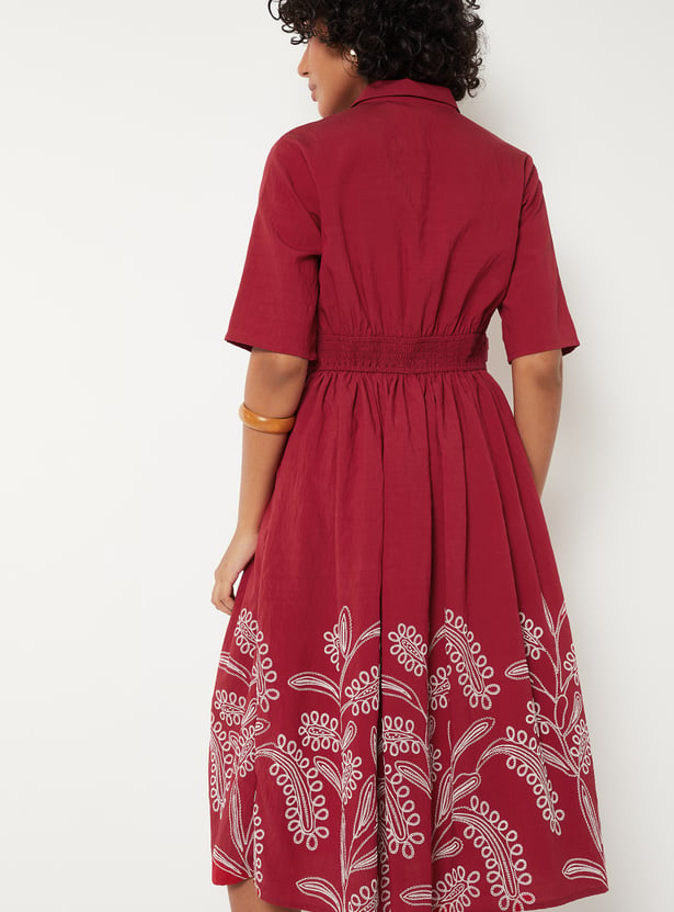 Women Embroidered Midi Dress