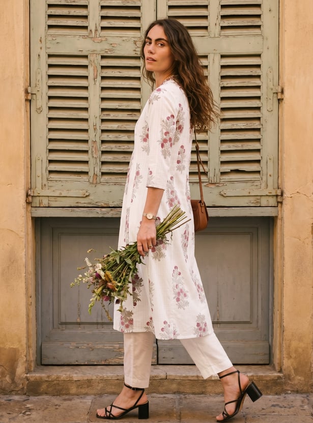 Women Printed A-line Kurta Set