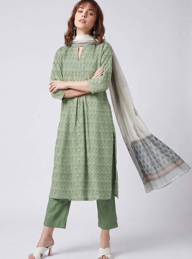 Women Printed Straight Kurta Set