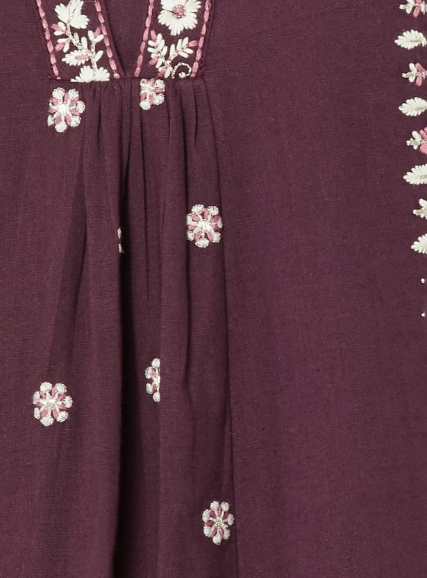 Women Embroidered A-Line Kurta Set