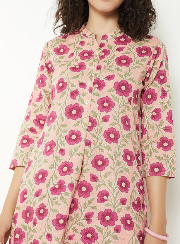 Women Floral Print Straight Kurta Set