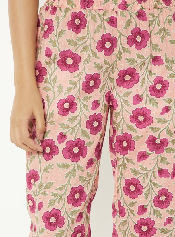 Women Floral Print Straight Kurta Set