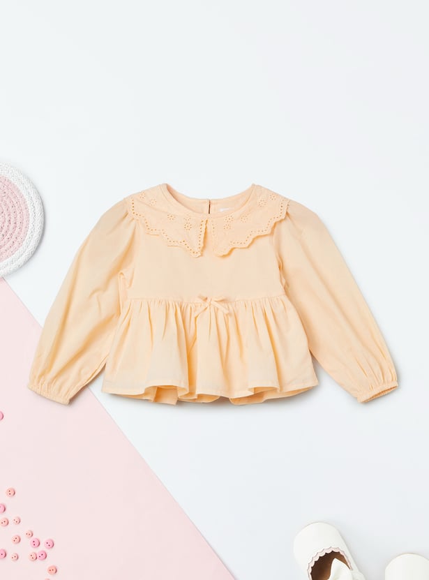 Girls Embroidered Peplum Top