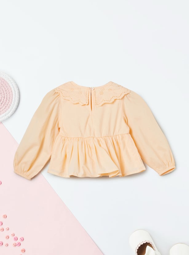 Girls Embroidered Peplum Top