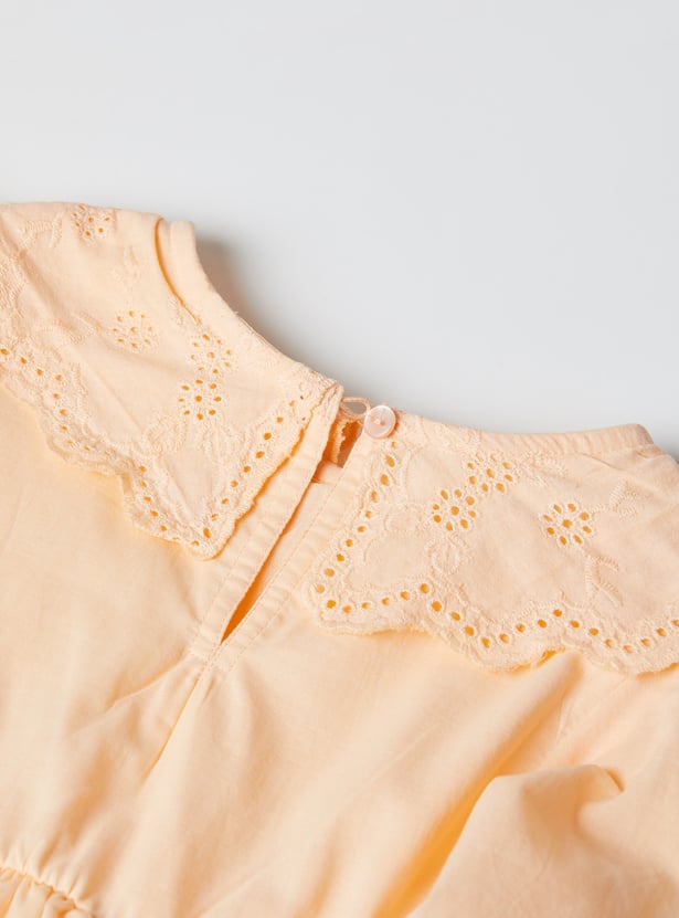 Girls Embroidered Peplum Top