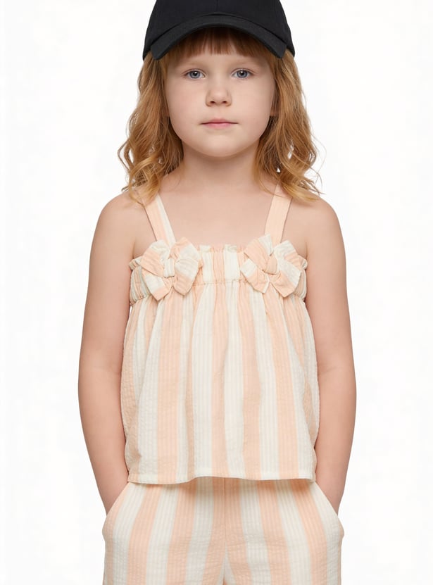 Girls Striped Trousers Set