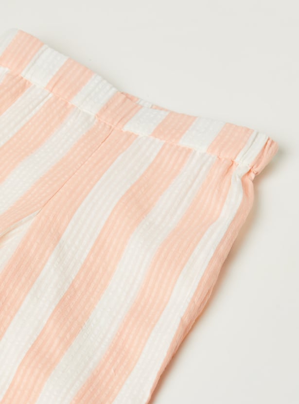 Girls Striped Trousers Set