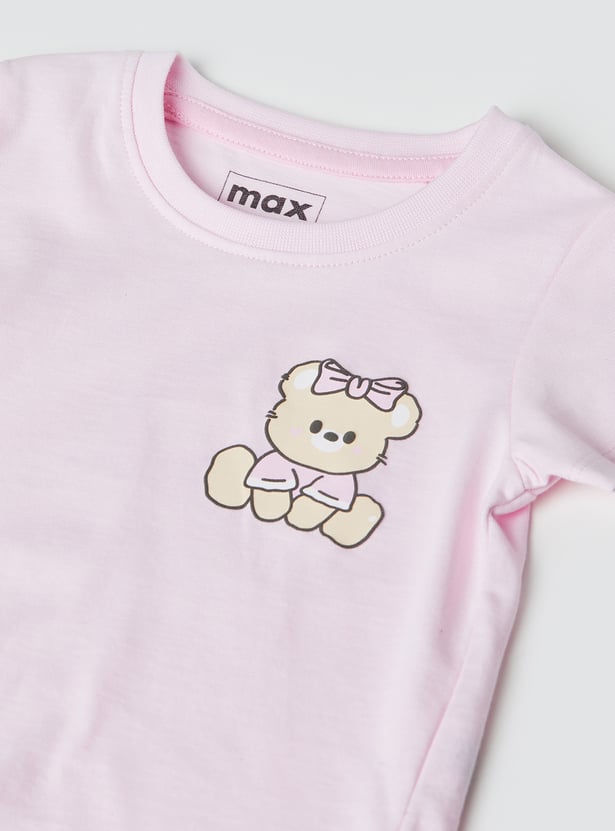 Girls Printed T-shirts - Pack of 3