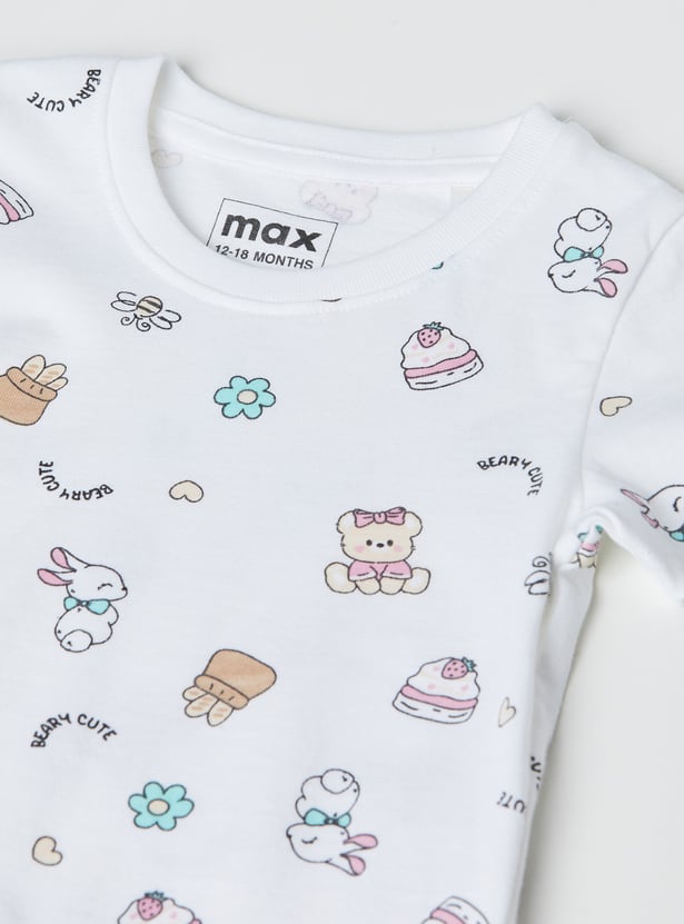 Girls Printed T-shirts - Pack of 3