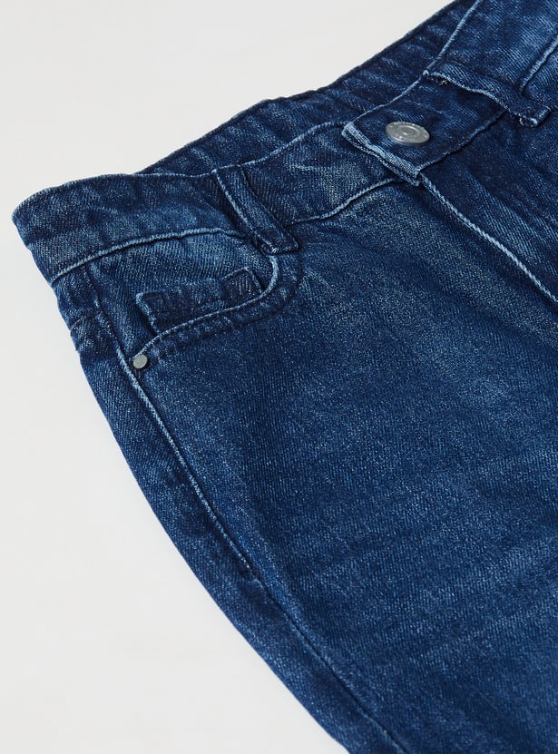Girls Mid-Rise Wide Leg Jeans