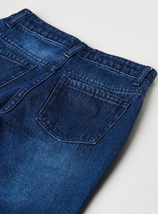 Girls Mid-Rise Wide Leg Jeans