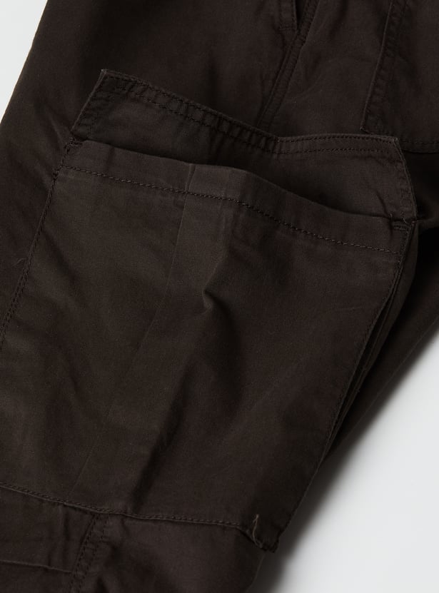 Girls Solid Parachute Cargos