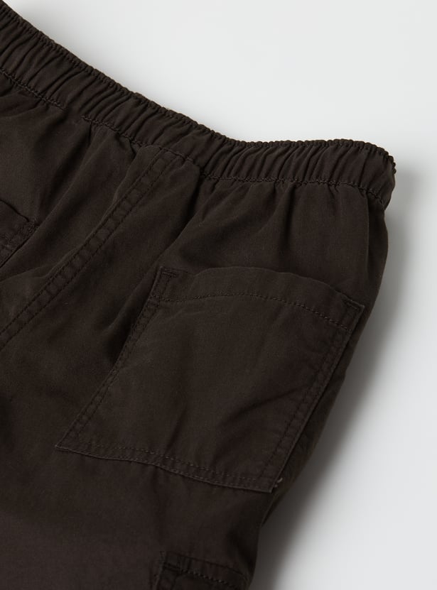 Girls Solid Parachute Cargos