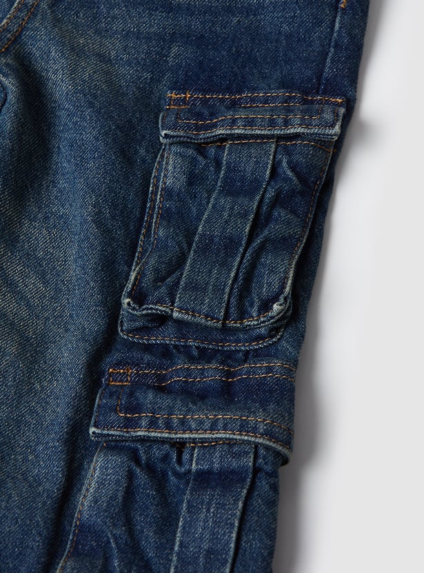 Boys Solid Cargo Jeans