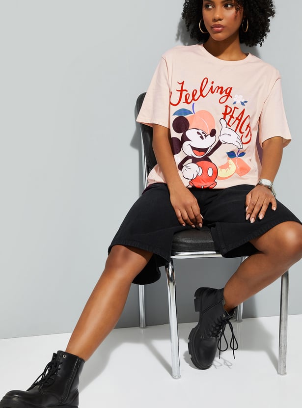URB_N Women Mickey Mouse Oversized T-shirt