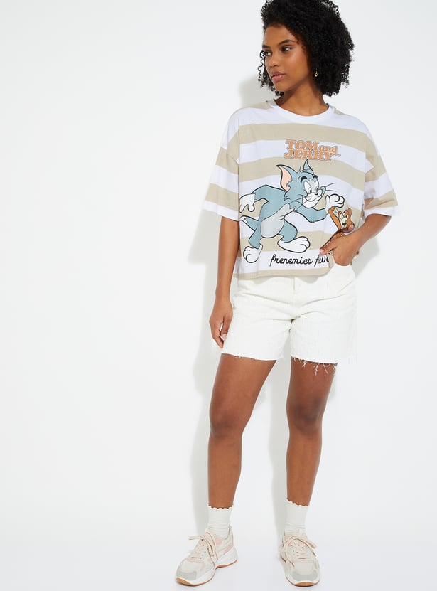 URB_N Women Tom & Jerry Boxy Fit T-shirt