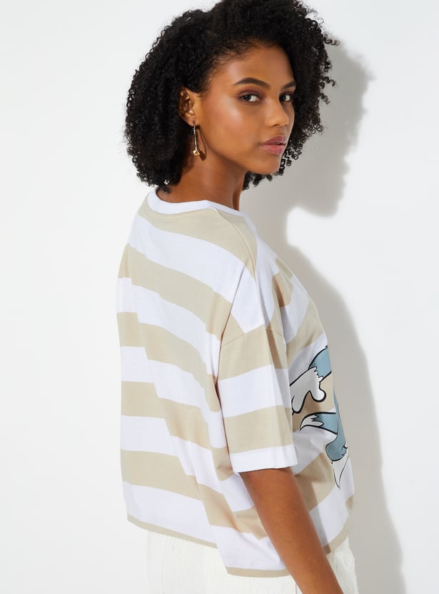 URB_N Women Tom & Jerry Boxy Fit T-shirt