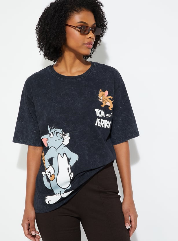 URB_N Women Tom & Jerry Oversized T-shirt