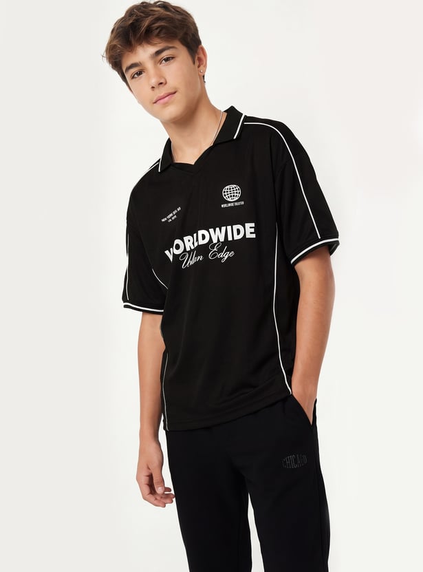 Boys Printed Polo T-shirt