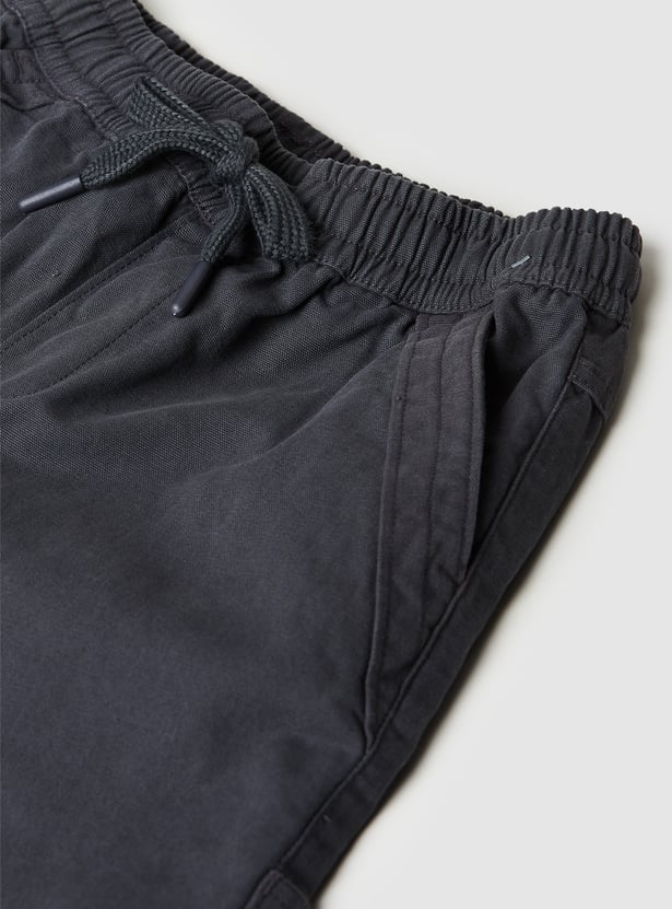Boys Solid Cargo Shorts