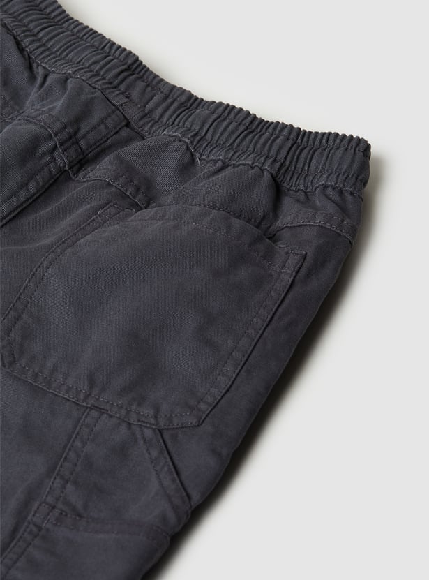 Boys Solid Cargo Shorts