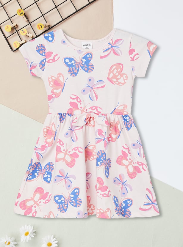 Girls Butterfly Printed Dress
